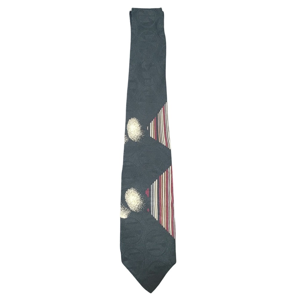 Robert Talbott Studio OS Necktie Mens Black Gold Abstract Silk Hand Sewn USA